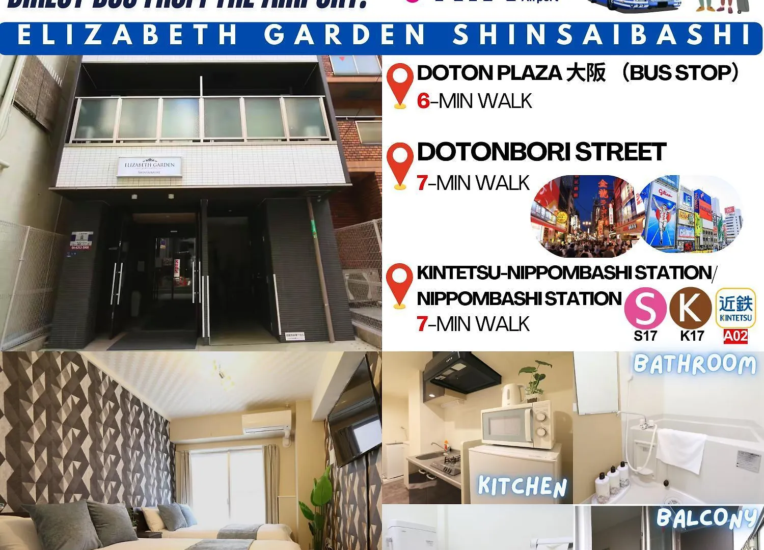 Elizabeth Garden Shinsaibashi Appartement Osaka